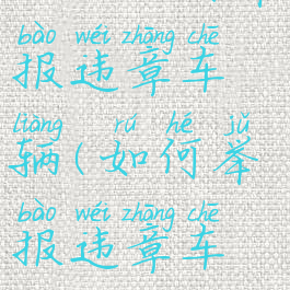 12123如何举报违章车辆(如何举报违章车辆)