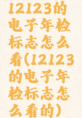 12123的电子年检标志怎么看(12123的电子年检标志怎么看的)