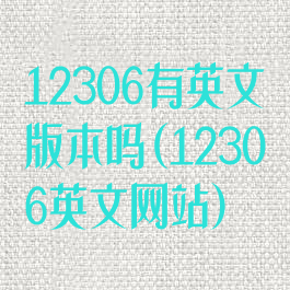 12306有英文版本吗(12306英文网站)
