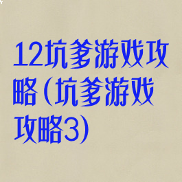 12坑爹游戏攻略(坑爹游戏攻略3)
