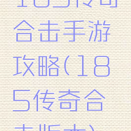 185传奇合击手游攻略(185传奇合击版本)