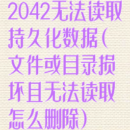 2042无法读取持久化数据(文件或目录损坏且无法读取怎么删除)