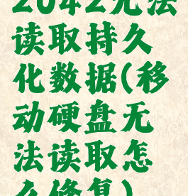 2042无法读取持久化数据(移动硬盘无法读取怎么修复)