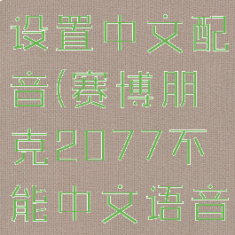 2077不能设置中文配音(赛博朋克2077不能中文语音)