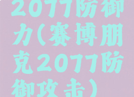 2077防御力(赛博朋克2077防御攻击)