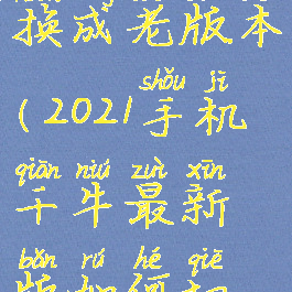 2021千牛最新版如何切换成老版本(2021手机千牛最新版如何切换成老版本)