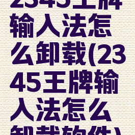 2345王牌输入法怎么卸载(2345王牌输入法怎么卸载软件)