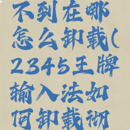 2345王牌输入法找不到在哪怎么卸载(2345王牌输入法如何卸载彻底删除方法)