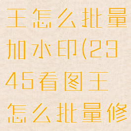 2345看图王怎么批量加水印(2345看图王怎么批量修改图片)
