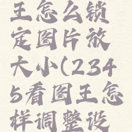 2345看图王怎么锁定图片放大小(2345看图王怎样调整设置)