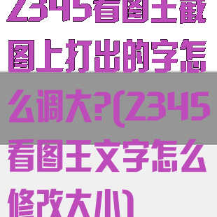 2345看图王截图上打出的字怎么调大?(2345看图王文字怎么修改大小)