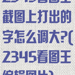2345看图王截图上打出的字怎么调大?(2345看图王编辑图片)