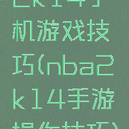 2k14手机游戏技巧(nba2k14手游操作技巧)