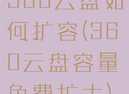 360云盘如何扩容(360云盘容量免费扩大)