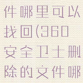 360安全卫士删除的文件哪里可以找回(360安全卫士删除的文件哪里可以找回来)