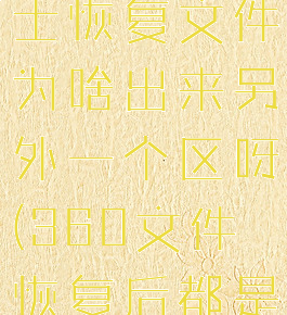 360安全卫士恢复文件为啥出来另外一个区呀(360文件恢复后都是损坏的)