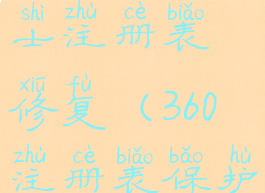 360安全卫士注册表修复(360注册表保护)