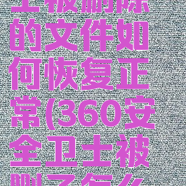 360安全卫士被删除的文件如何恢复正常(360安全卫士被删了怎么办)