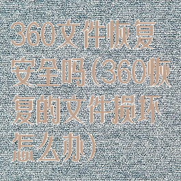 360文件恢复安全吗(360恢复的文件损坏怎么办)