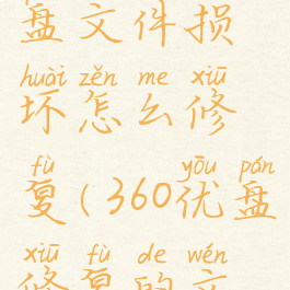 360能修复u盘文件损坏怎么修复(360优盘修复的文件在哪里)