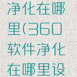 360软件净化在哪里(360软件净化在哪里设置)