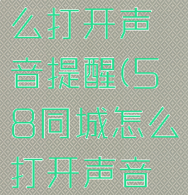 58同城怎么打开声音提醒(58同城怎么打开声音提醒功能)