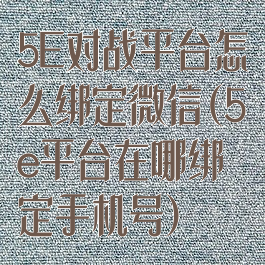 5E对战平台怎么绑定微信(5e平台在哪绑定手机号)