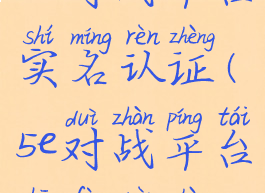 5e对战平台实名认证(5e对战平台身份认证)