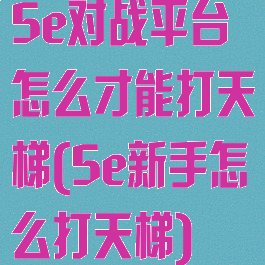 5e对战平台怎么才能打天梯(5e新手怎么打天梯)