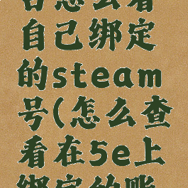 5e对战平台怎么看自己绑定的steam号(怎么查看在5e上绑定的账号)