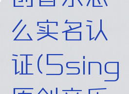 5sing原创音乐怎么实名认证(5sing原创音乐怎么用)