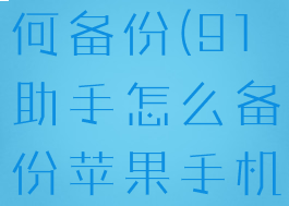 91助手如何备份(91助手怎么备份苹果手机软件)