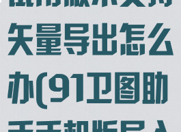 91卫图助手试用版不支持矢量导出怎么办(91卫图助手手机版导入矢量数据)