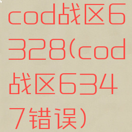 cod战区6328(cod战区6347错误)