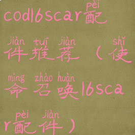 cod16scar配件推荐(使命召唤16scar配件)