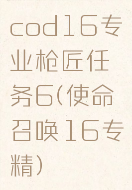 cod16专业枪匠任务6(使命召唤16专精)