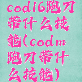 cod16跑刀带什么技能(codm跑刀带什么技能)