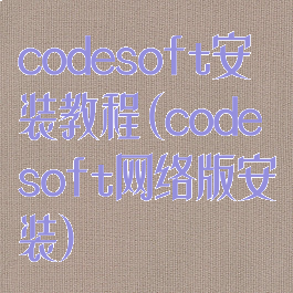 codesoft安装教程(codesoft网络版安装)