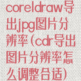 coreldraw导出jpg图片分辨率(cdr导出图片分辨率怎么调整合适)