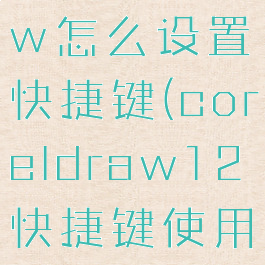 coreldraw怎么设置快捷键(coreldraw12快捷键使用)