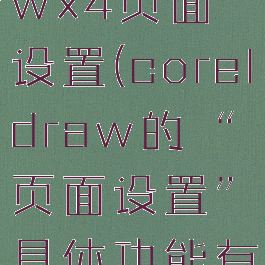 coreldrawx4页面设置(coreldraw的“页面设置”具体功能有哪些?)