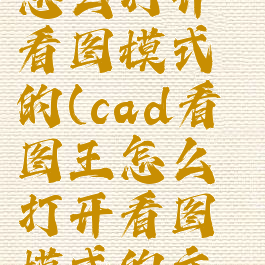 cad看图王怎么打开看图模式的(cad看图王怎么打开看图模式的文件)