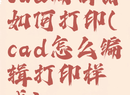 cad编辑器如何打印(cad怎么编辑打印样式)