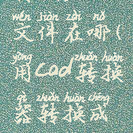 cad转换器转换后的文件在哪(用cad转换器转换成低版本还是打不开)