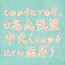 captura9.0怎么设置中文(captura录屏)