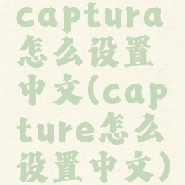 captura怎么设置中文(capture怎么设置中文)