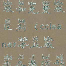 ccleaner专业版和免费版区别(ccleaner专业版永久激活码)