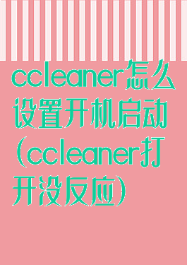ccleaner怎么设置开机启动(ccleaner打开没反应)
