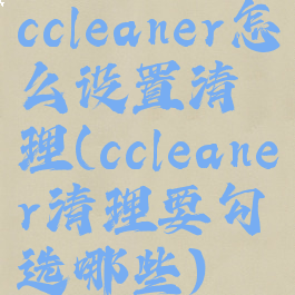 ccleaner怎么设置清理(ccleaner清理要勾选哪些)