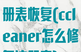 ccleaner注册表恢复(ccleaner怎么修复注册表)